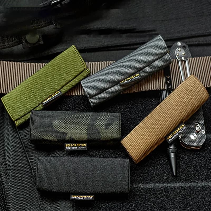 2pcs Belt Sleeve Elastic Loop EDC Belt Organizer Concealed Tool Holder Flashlight Holder Tactical Hunting Accessories