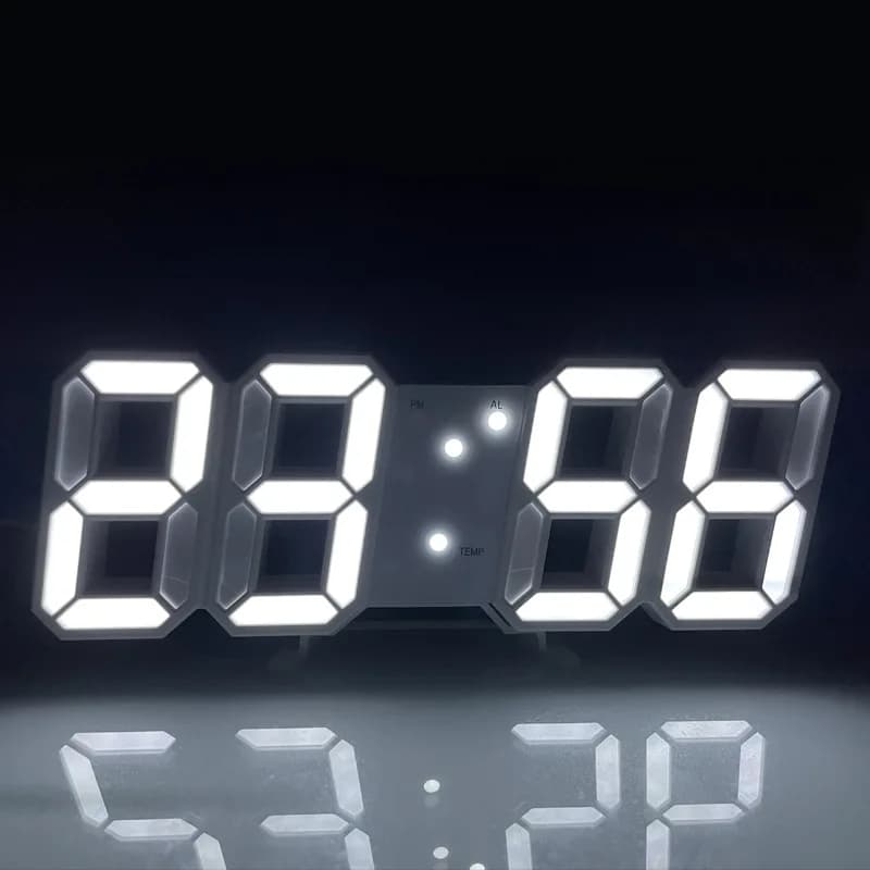 Orologio Digitale LED 3D Luminoso, Orologio da Parete Multifunzionale Creativo con USB, Orologio Elettronico per Decorazione Casa