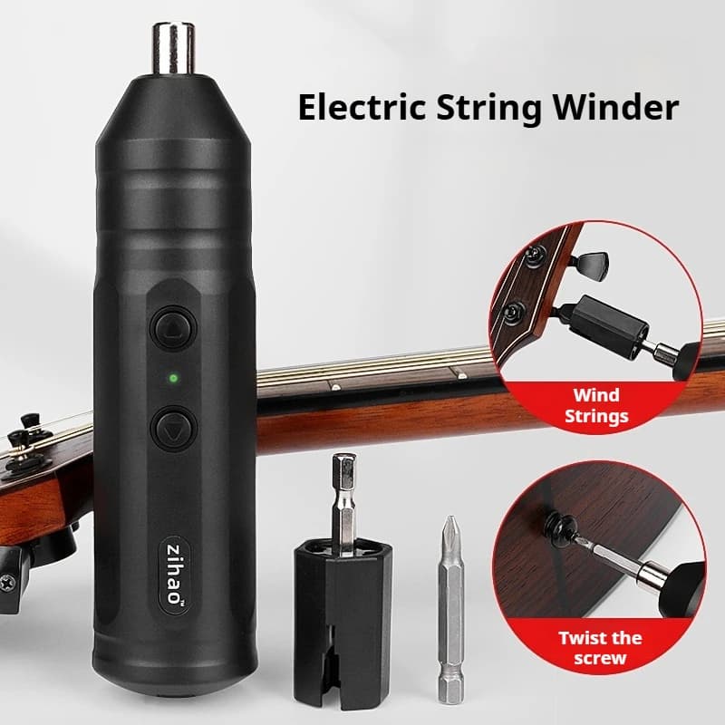 Avvolgitore elettrico automatico per chitarra Set di strumenti per cambio corde automatico Dispositivo di avvolgimento magnetico Accordatore per ukulele basso per chitarra elettrica