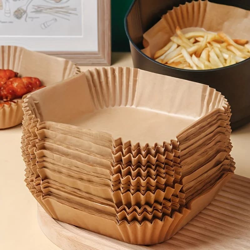 10-200 pieces disposable paper for square air fryer liner for oil air fryer and waterproof parchment paper to cook roasting and barbecue Gr