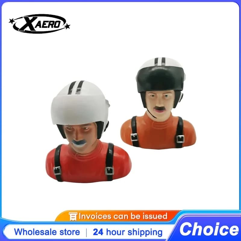 Figura pilota civile in scala XAERO con casco Rosso Blu Esercito Verde Arancione per elicottero aereo RC, accessori giocattolo modello hobby