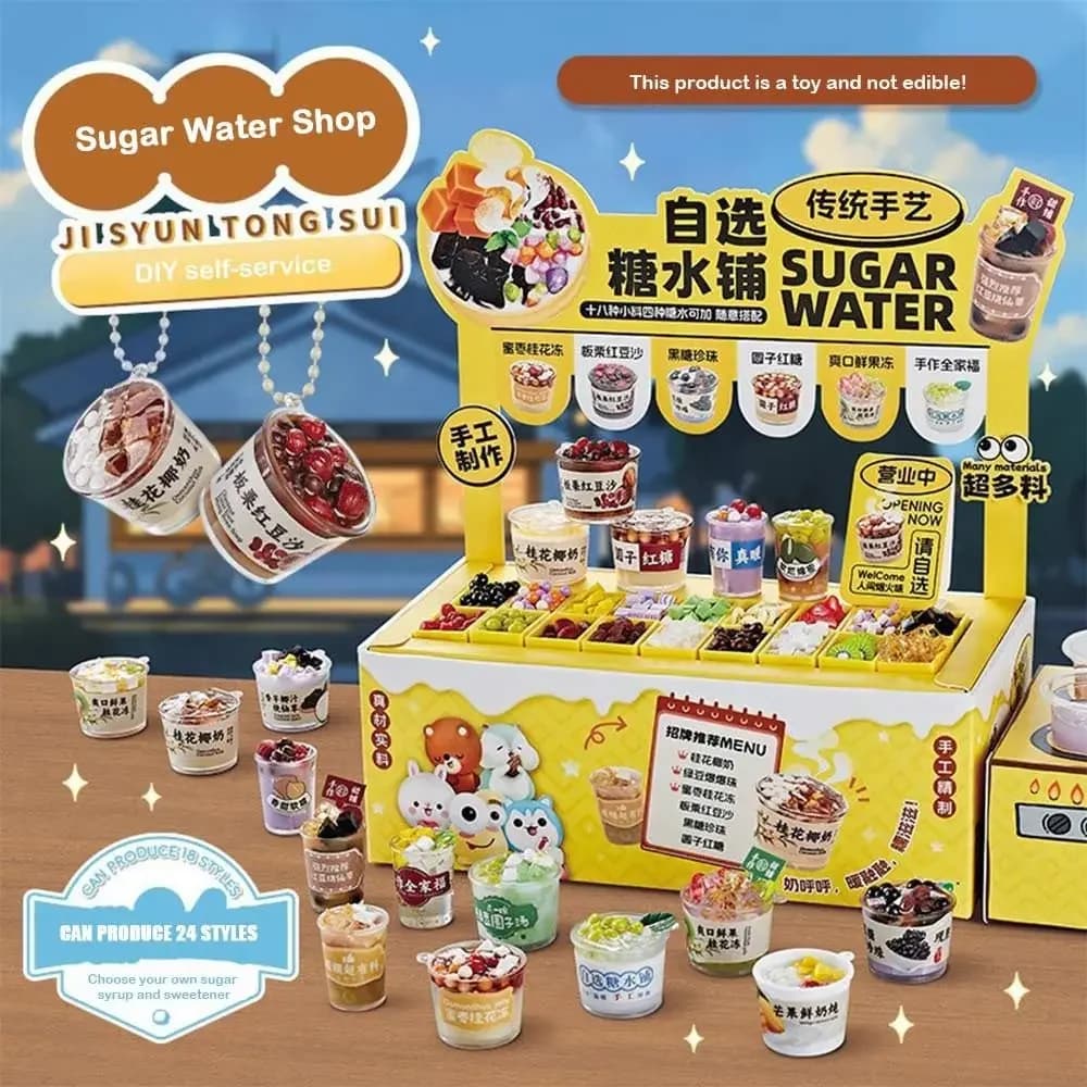 Colorato Alleviare Lo Stress Giocattoli Set Misto Bubble Tea Charm Decompressione Agitarsi Giocattoli Imitazione Bottiglia di Fascino Mini Torta Snack FAI DA TE