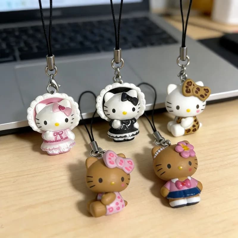 2026 Vendita CALDA Ciondolo Gatto Kawaii Giapponese con Conchiglia, Vintage con Fiori, Pelle Marrone, Portachiavi Lolita, Regalo di Compleanno