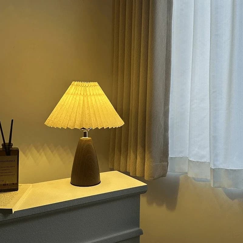 Pleated Retro LED Table Lamp Room Decoration Night Lamp USB for Home Living Bedroom Bedside Decorative Simple Desk Lighting