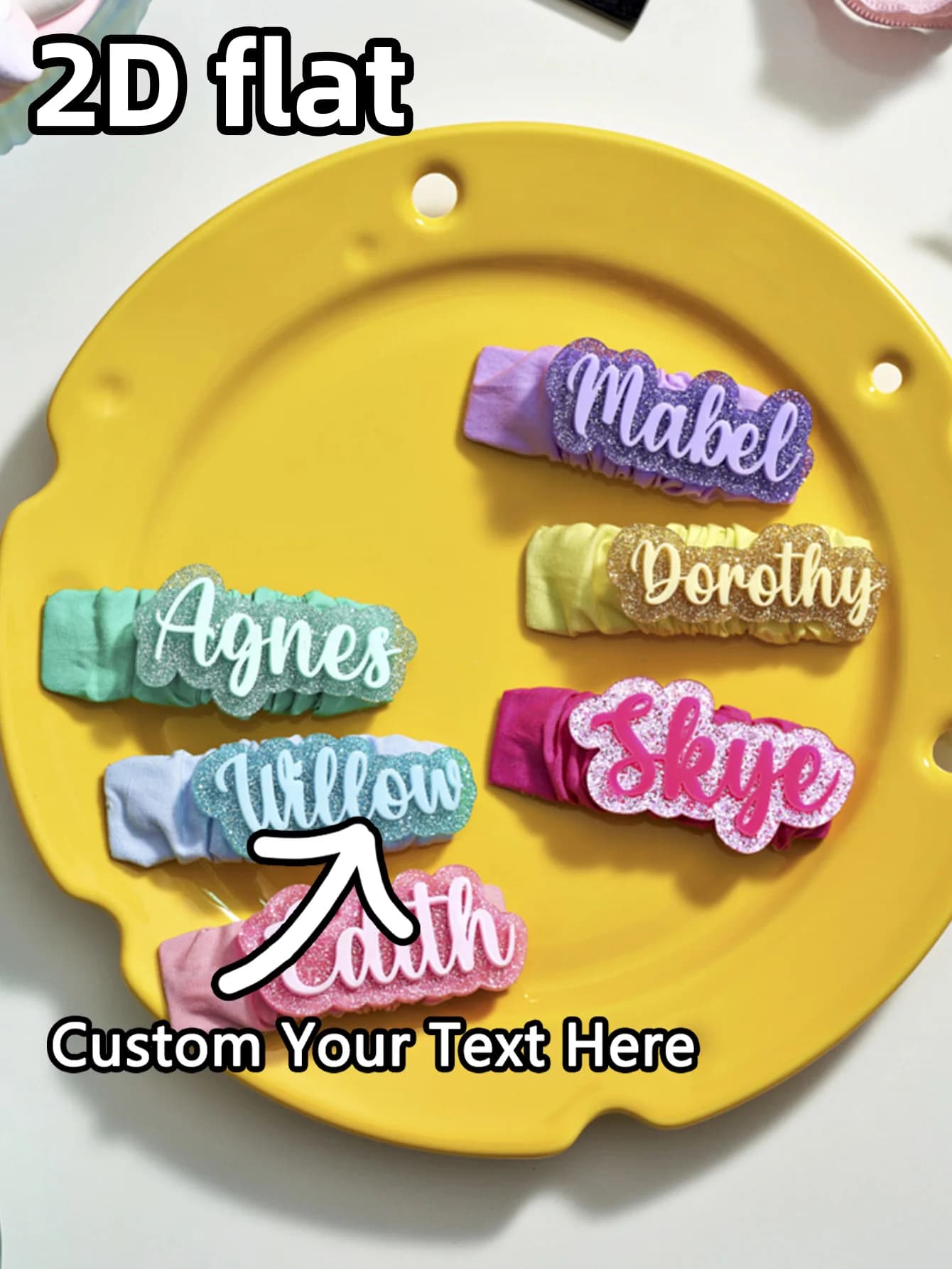 1PC Custom BB Clips - Customized PMMA Curled Fabric Solid Color Gold Plate Name Laser Engraved Sympathetic Unique Gifts for Teens