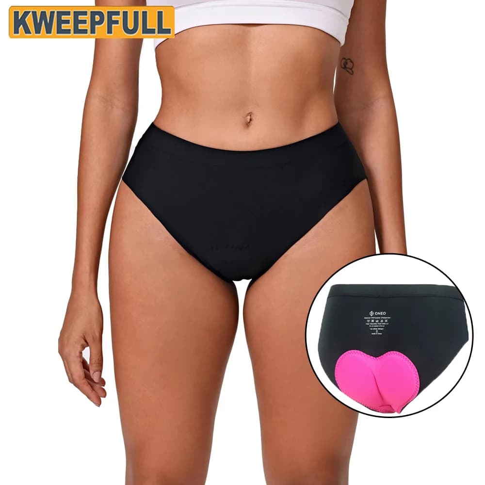 1 Piece Cycling Brief 4D Padded High Elasticity for Women, Comfortable Underwear for Bicycle