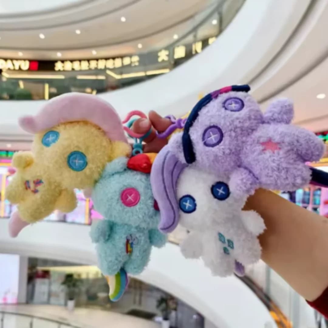 Kawaii My Little Pony Plush Backpack Pendant Keychain Twilight Sparkle Fluttershy Pinkie Pie Cute Bag Decoration Toy Gift