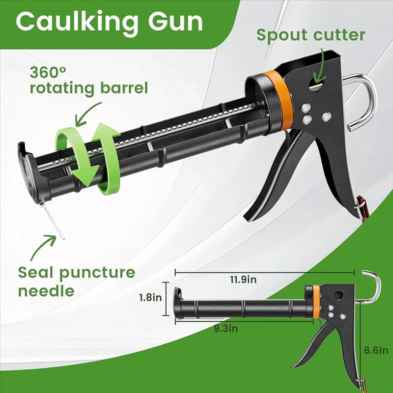 【Vendita calda!】Per set di strumenti per calafataggio con kit pistola per mastice, strumento per rimozione mastice e coltello per mastice per rimozione calafataggio in bagni e showe