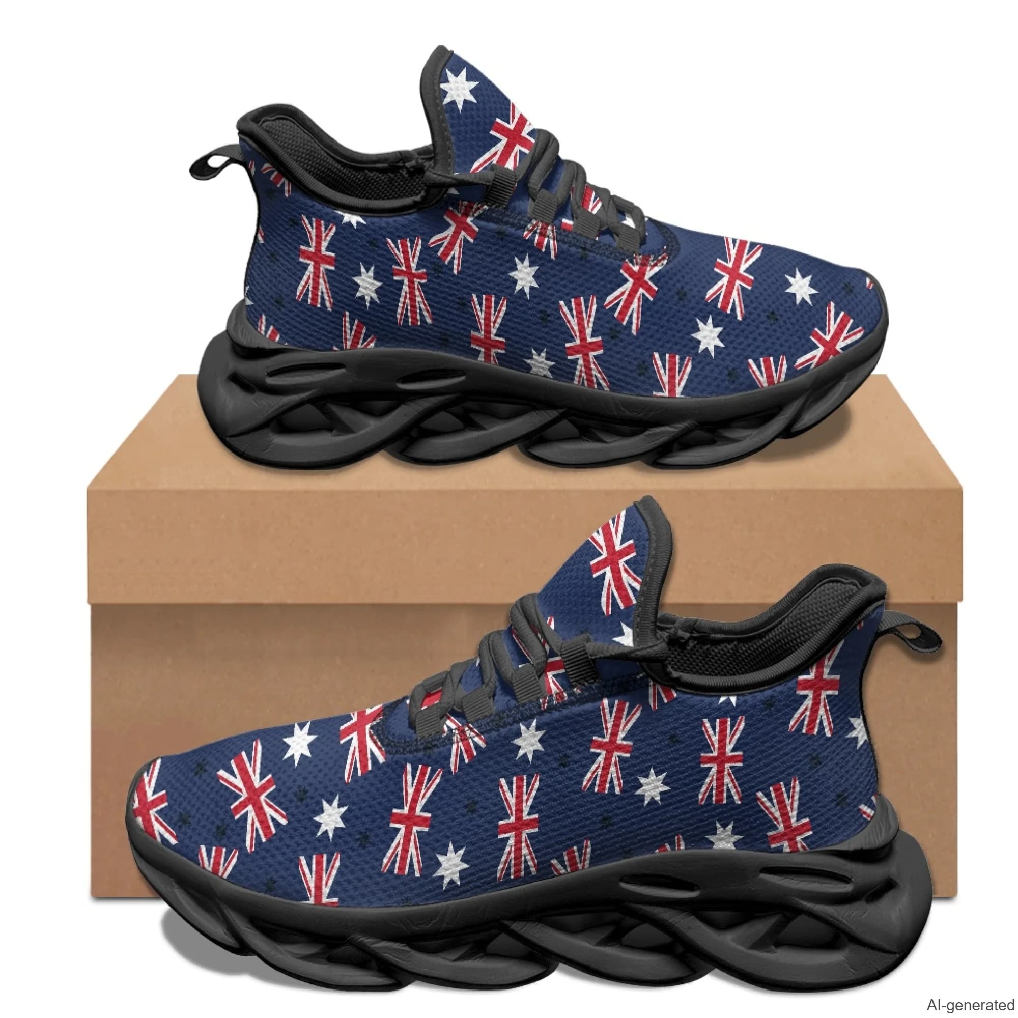 XIXIRIMIDO Max Soul Shoes Australian Flag Print Running Shoes for Men Casual Fashion Women Snakers Walking Shoes 35-48