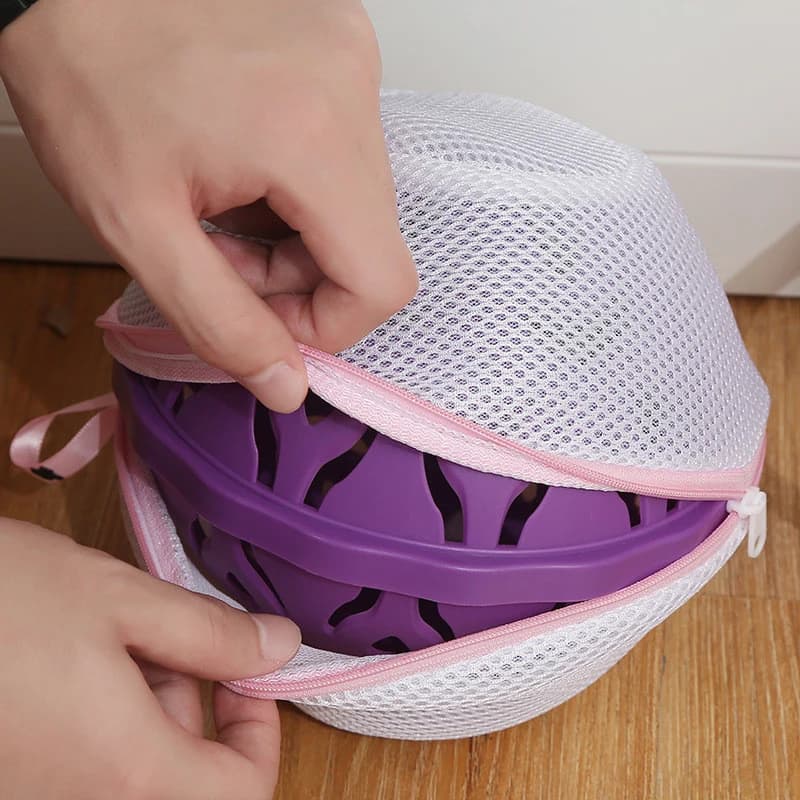2022 Folding Laundry Bra Storage Bags Washing Machine White Bra Anti-deformation Underwear Protective Mesh Zipper Bag Organizer