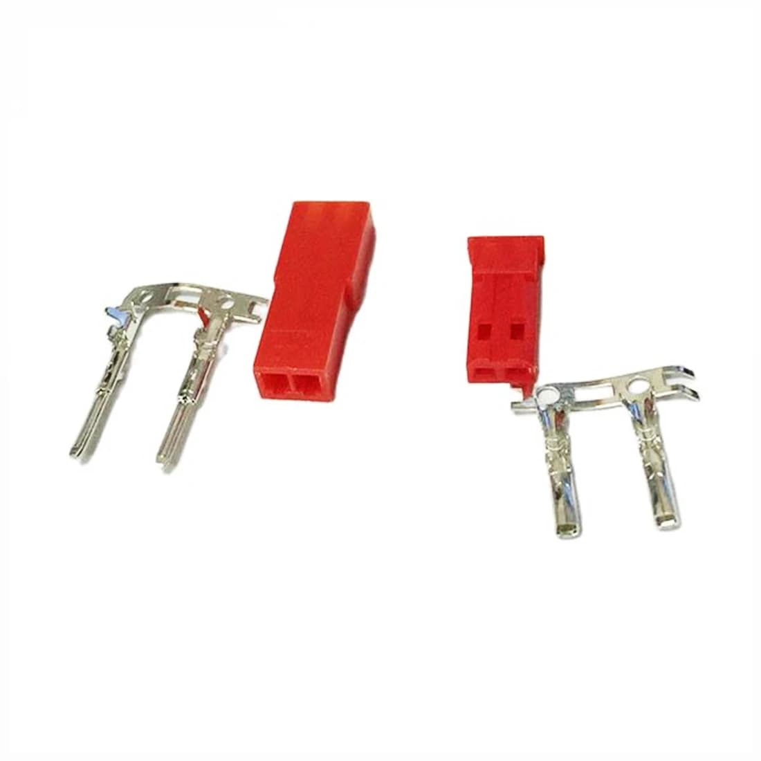 10 SET JST connettore maschio e femmina a 2 pin di colore ROSSO con crimpature