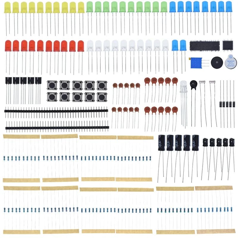 New basic electronic starter kit for Arduino UNO MEGA2560 Raspberry Pi with LED cicaline capacitor resistance