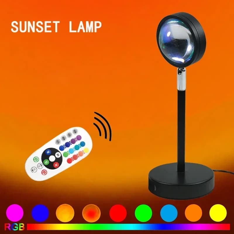 Luce d'atmosfera al tramonto Lampada da proiezione al tramonto a colori multipli con luce notturna remota per la decorazione della camera da letto Lampada al tramonto USB
