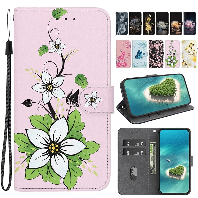 Leather case with slots for Honor Play 60 Plus 7A 8X 9x200 400 Lite 200 Smart 20i 200 Pro 5G View 20 Wallet Protect phone coverage