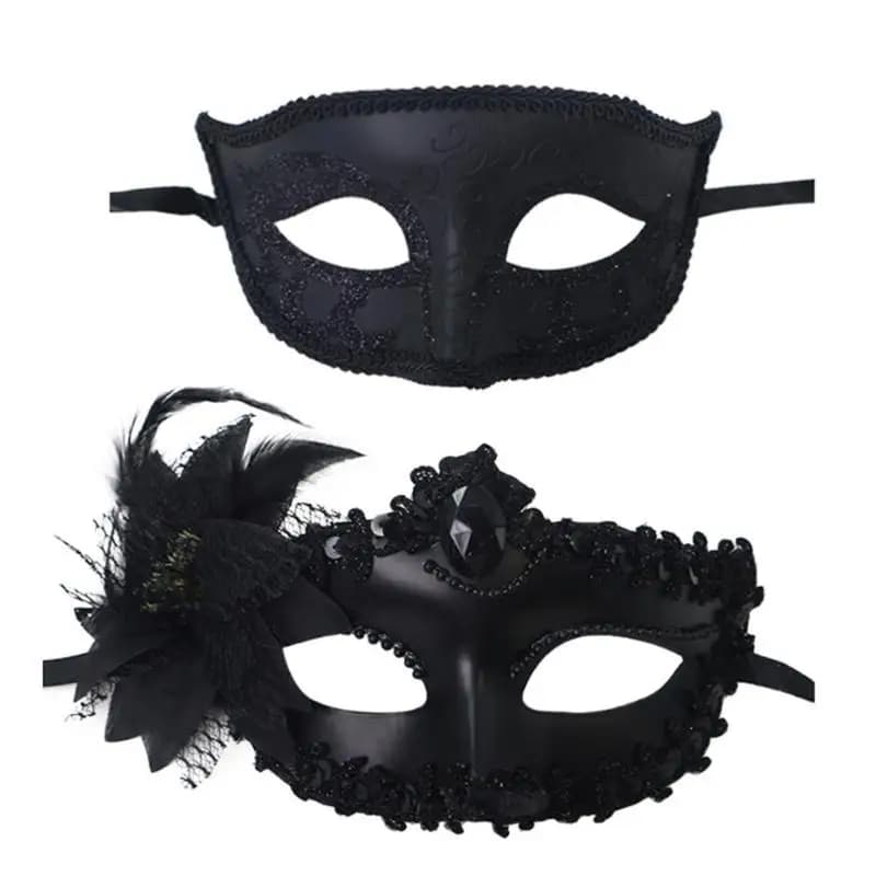 2 Pezzi Maschera per Festa Halloween, Maschera Veneziana, Maschera per Costume, Maschera Faccia per Serate Gala, per Uomo e Donna