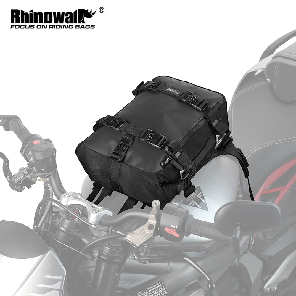 Borsa per serbatoio moto Rhinowalk con Base 6L/8L/10L borsa per serbatoio carburante per motocross Set zaino da viaggio staccabile per ciclismo all'aperto