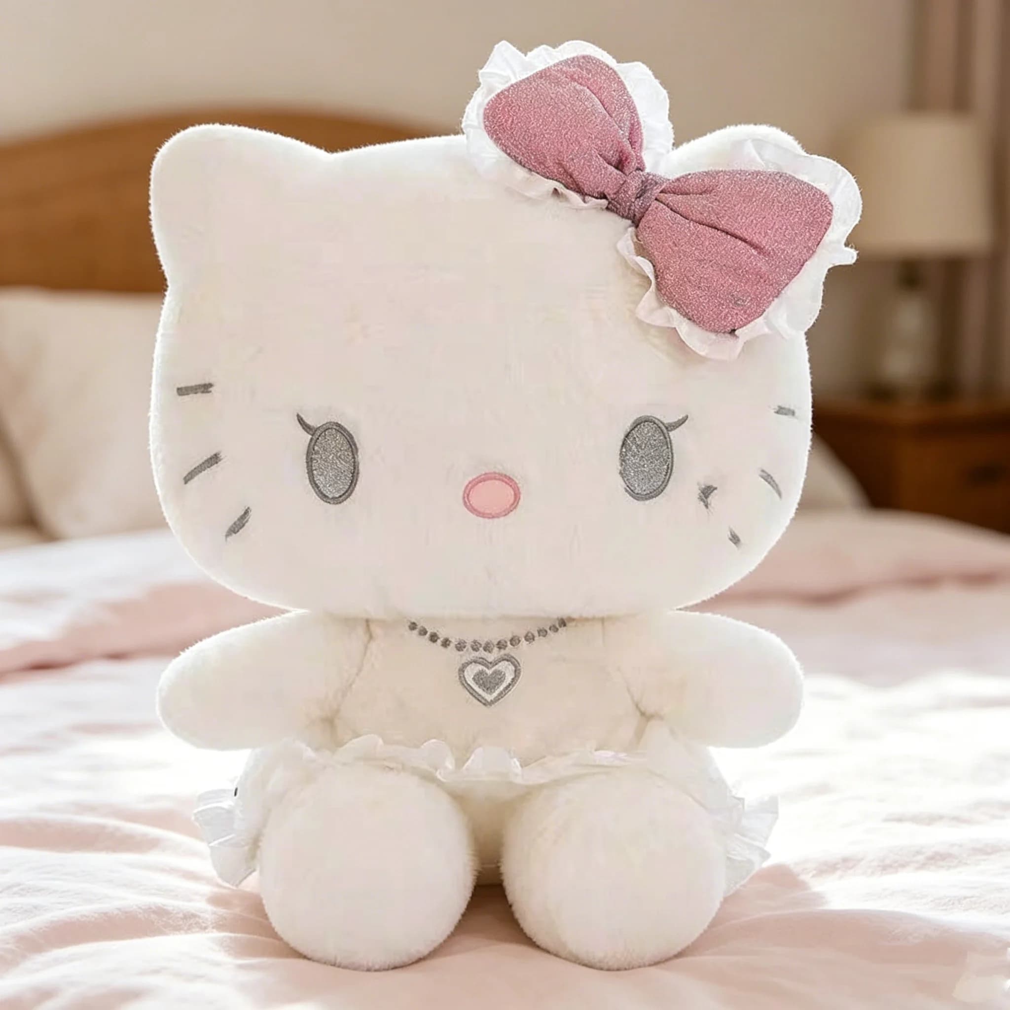 Peluche Hello Kitty Angelo e Diavolo, Simpatico Animale di Peluche, Morbido Cuscino da Coccolare, Regalo di Compleanno per Ragazze, Presente Kawaii