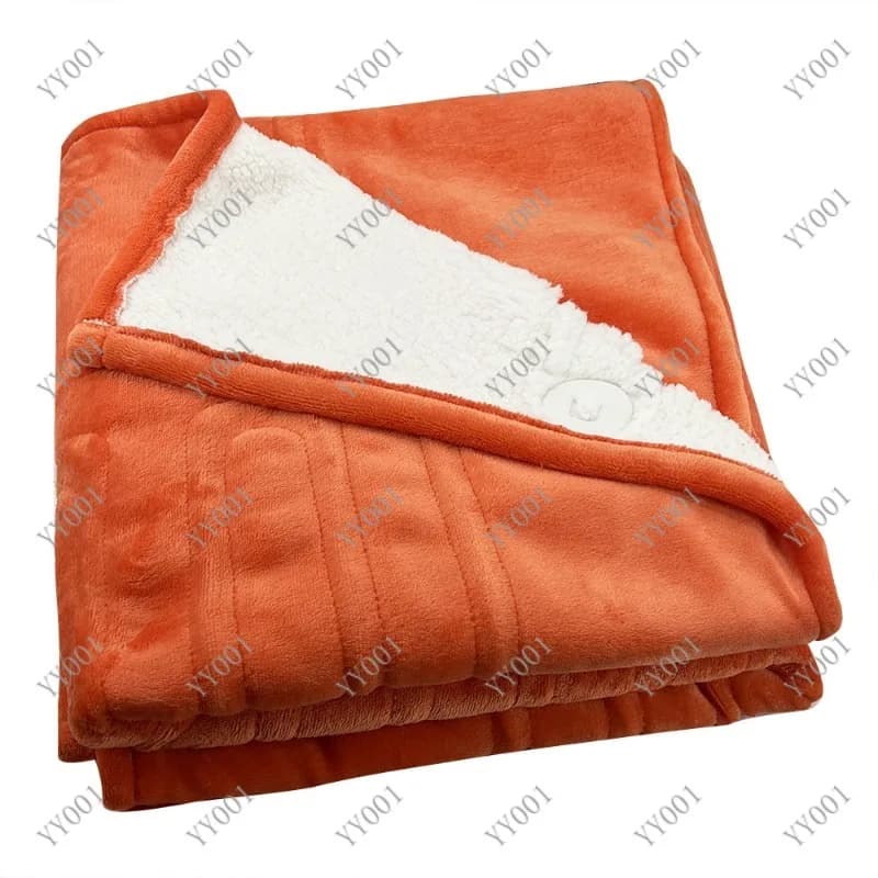 Coperta Elettrica Riscaldata in Flanella e Sherpa, Misura Doppia, Morbida e Calda per Divano e Letto