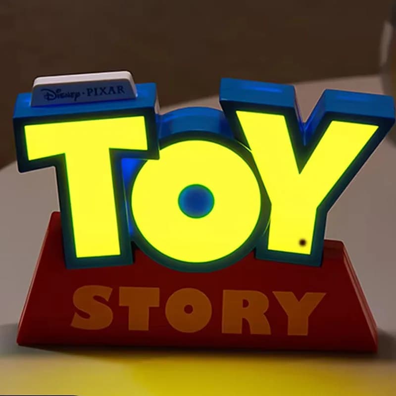 New Disney Toy Story 3d Logo Night Light Led Luminous Ornament Desktop Decoration Character Model Cartoon Party Birthday Gift