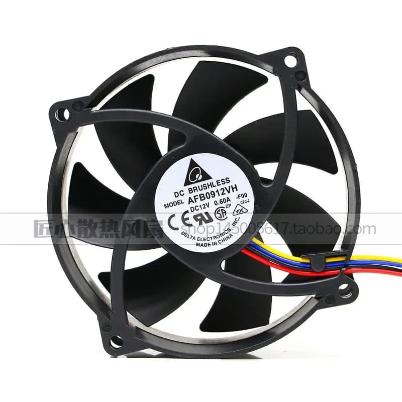 Original Delta 9225 AFB0912VH Round DC12V 0.60A Four-Wire Ball Bearing Fan for Delta