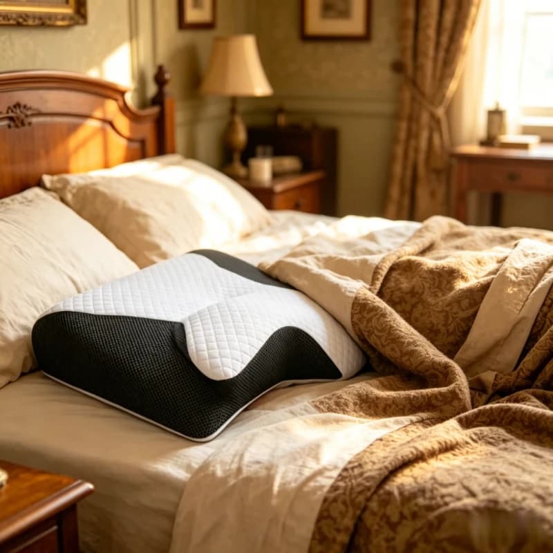 Cuscino Ergonomico per il Collo in Memory Foam, Cuscino Cervicale Ortopedico 2 in 1, Cuscino per il Collo a Lento Ritorno per Alleviare l'Affaticamento del Collo