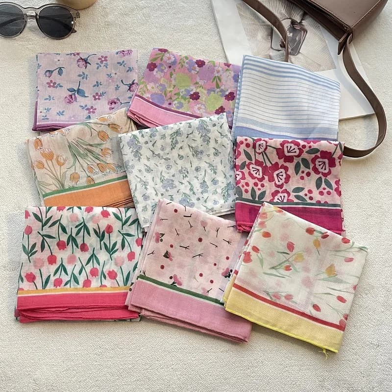 Nuovo Foulard Quadrato in Cotone da 58 cm, Sciarpa da Donna, Hijab, Fascia per Capelli, Sciarpa da Polso, Lussuoso Fazzoletto per la Testa, Echarpe 2026
