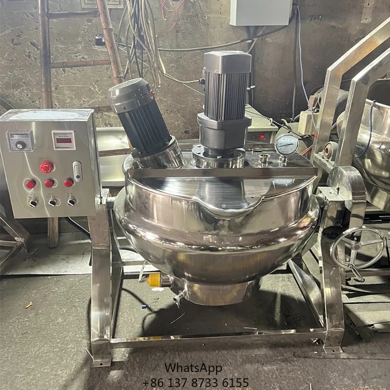 400 liters stainless steel vertical electric gas heating kettle with stirrer and homogenizer