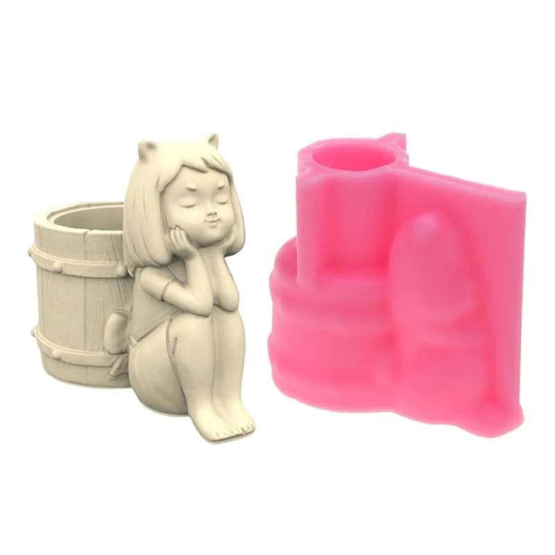 Handmade Epoxy Mold Flower Pot Silicone Mold Mirror Resin Storage Mold