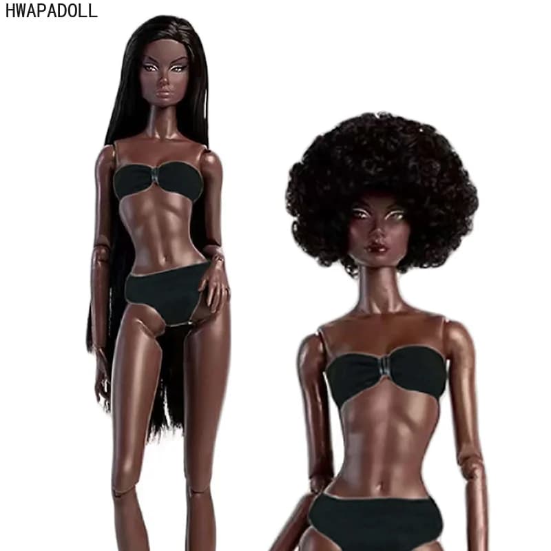 Bambola BJD Nera da 12 Pollici (1/6) - Modellino Femminile Snodabile da Supermodella Principessa con Teste Intercambiabili - Giocattolo