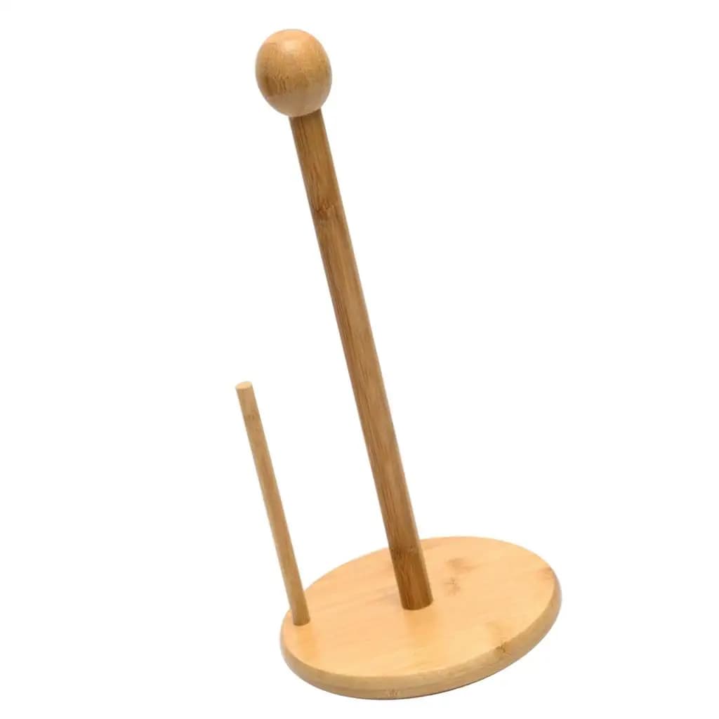 Floor Standing Toilet Paper Holder Bamboo Tissue Roll Dispenser Freestanding Storage for Bathroom and Home Essentials