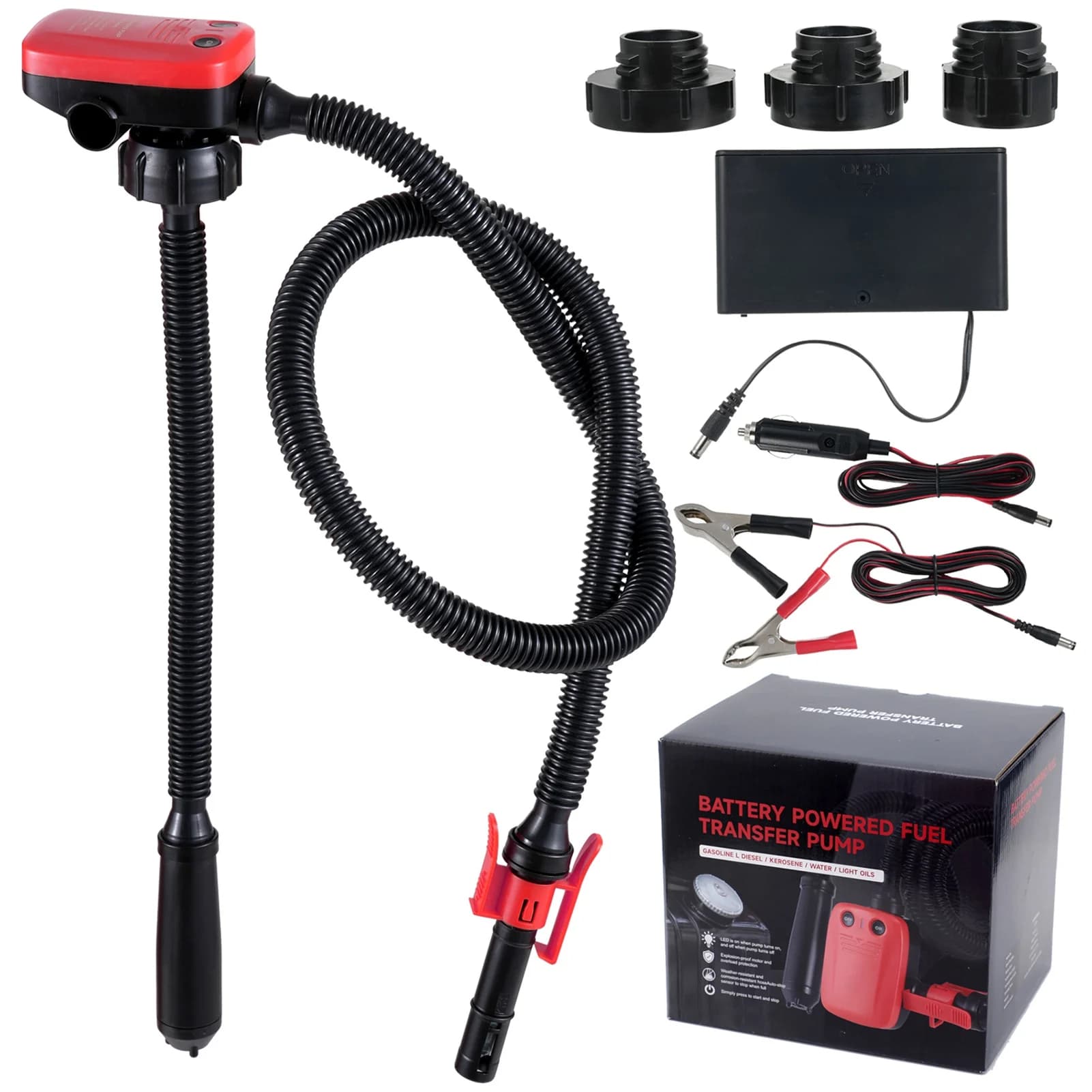 Pompa di trasferimento carburante Pompa per liquidi portatile alimentata a batteria da 3,2 GPM per acqua di oli leggeri di cherosene a benzina