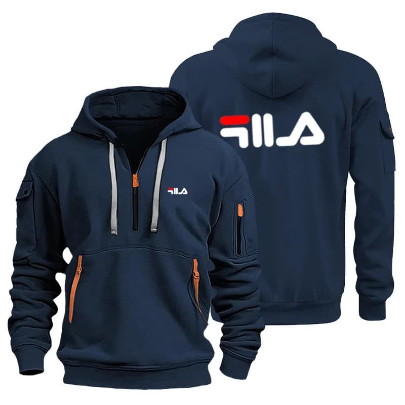 Men's Hoodie Multi Pocket Zipper Casual Sports Hoodie Men/Women Plus Size Loose Pullover Fashion Sweatshirt Long-Sleeve tops