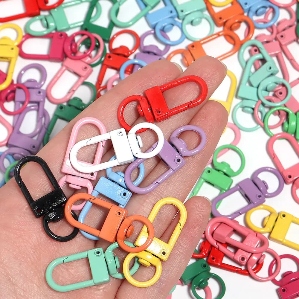 10 pcs/Lot Keyring Square Chains Metal Hooks Keyring Pendant Bigiotteria FAI DA TE Keychain Monile Results