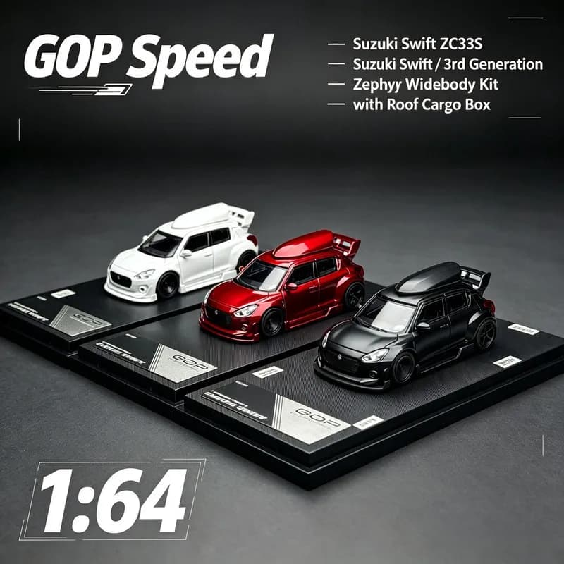 Gop Speed 1/64 Suzuki Swift Sport ZC32S Zephyr Modified Version Diecast Car Model Alloy Simulation Collection Toy Gift For Boys