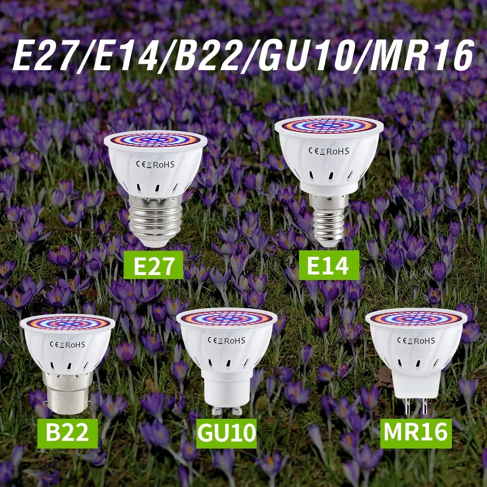E27 LED Cultivation Plant The Lights GU10 Full Spectrum Hydroponic Seeds of Flowers Lamp for Cultivation of Verdure E14 MR16 B22 GU5.3 Lampadina