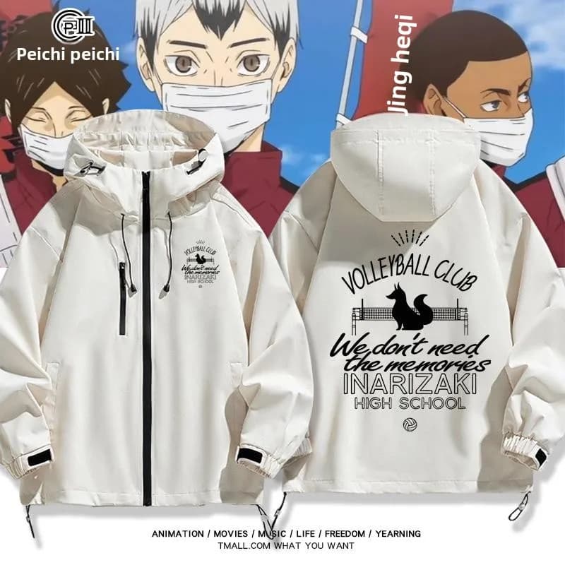 Giacca Anime Volleyball Boy Jointly Named, Cappotto Autunno Inverno Unisex, Abbigliamento Giovanile, Giacca Esterna Rice Hill High School Nearby