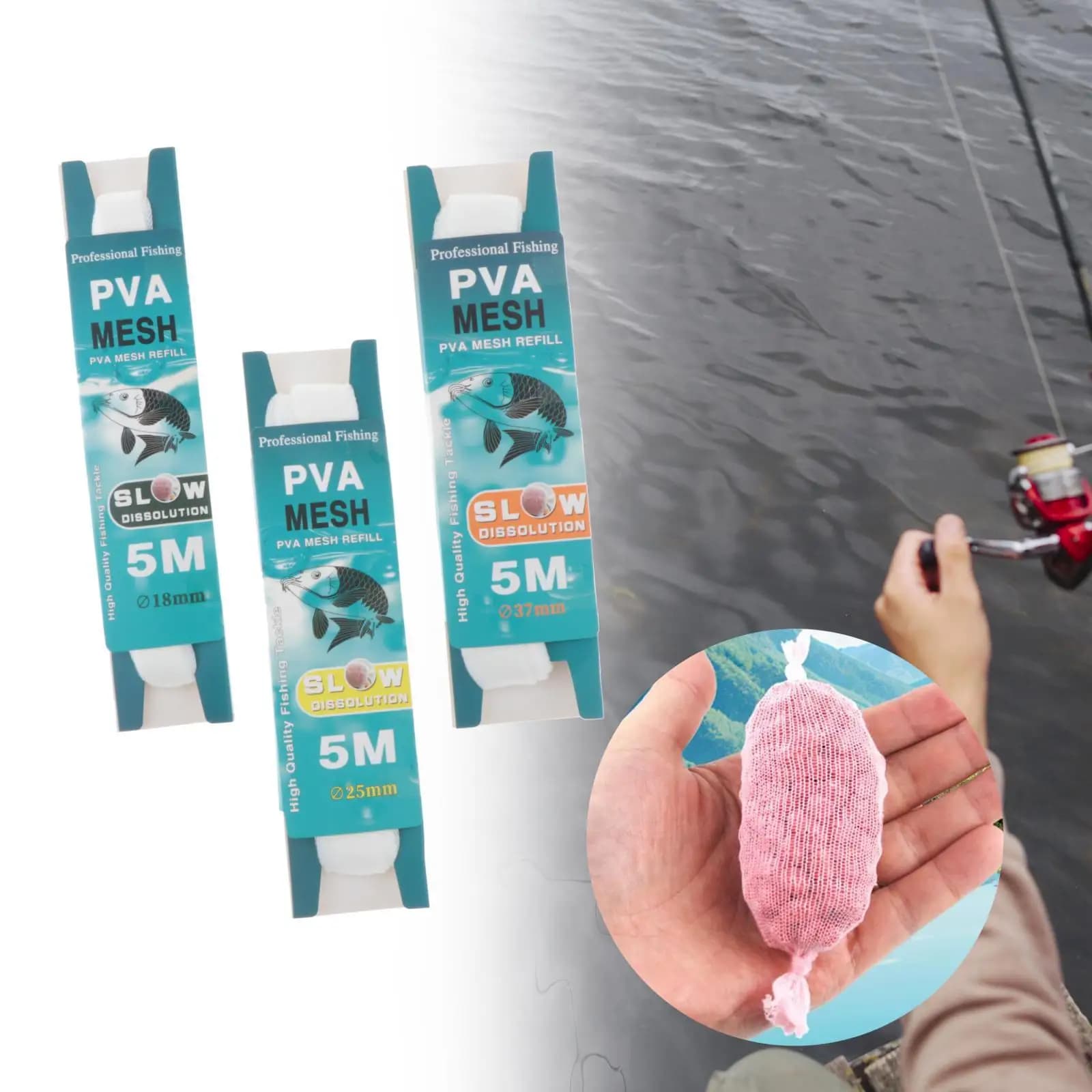 Pva Mesh Accessori da pesca professionali universali Strumenti Borsa avvolgente per esche