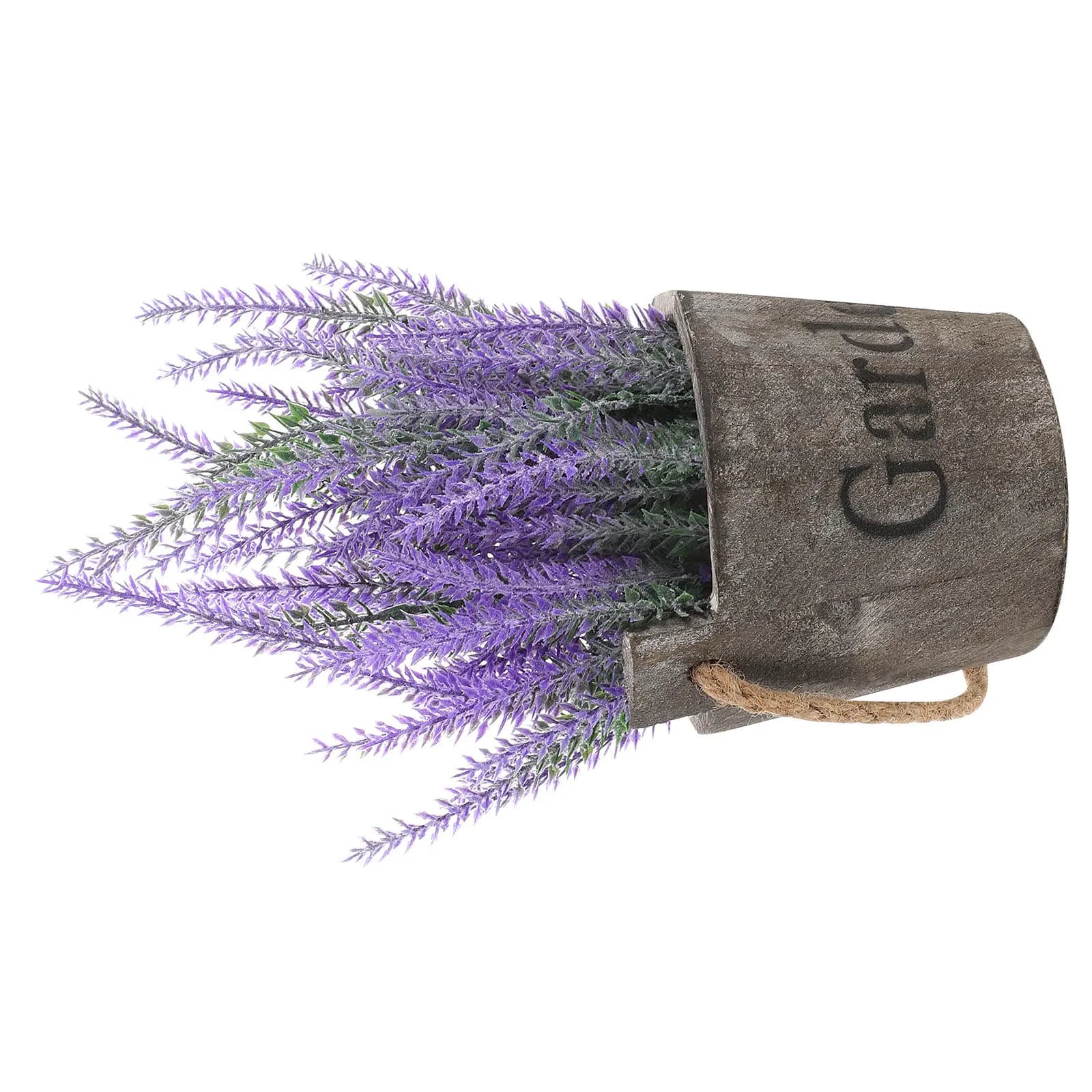 Lifelike Faux Lavender Potted Plant for Home Decor Office Desk Bathroom Kitchen Wedding Table Arrangement Indoor Artificial