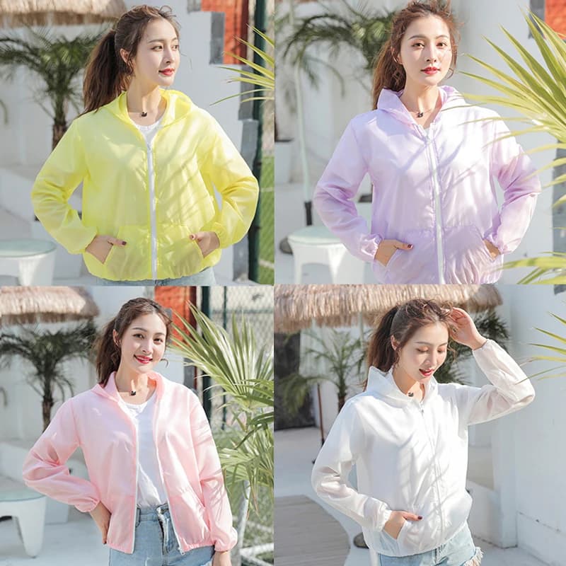 Women's Jacket Summer Coat for Solar Protection Anti-UV Sports Wind Jacket Fast Drying Shirt for Solar Race Protection for Cycling