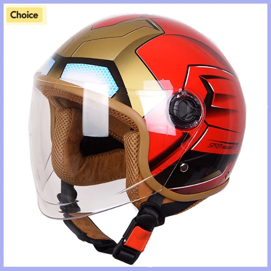 Casco da motociclista per bambini cartone animato supereroe Moto Casco integrale per bambini Ragazzo Ragazze Casco protettivo per scooter da ciclismo Capacete