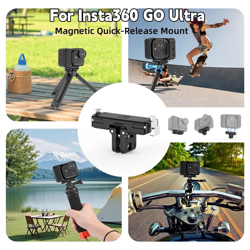 For Insta360 GO Ultra Accessories for action room with magnetic quick release base in aluminium alloy