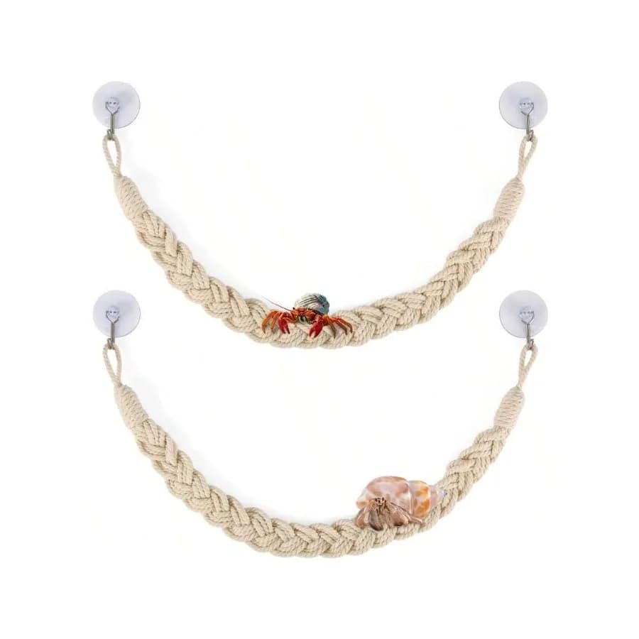 【Nuovo stile】2 pezzi di giocattoli per arrampicarsi per granchi eremitici, corda per arrampicarsi per granchi eremitici e rettili con 4 ganci a ventosa