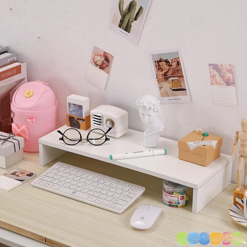 Supporto per Monitor PC, Organizzatore da Scrivania, Supporto per Tastiera, Scaffale, Stile Moderno e Semplice, Scelta Economica per Adulti, Design Pieghevole