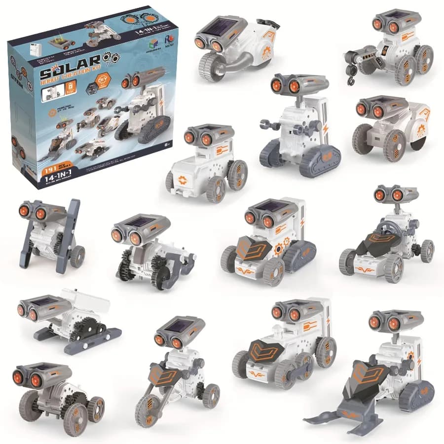 STEM 14 in 1 Educazione Robot solare Giocattoli Kit di esperimenti scientifici per edifici fai-da-te per bambini ad energia solare dai kit di robot solari