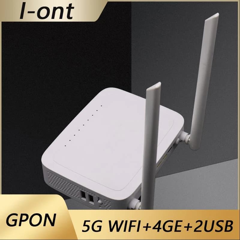 Modem in fibra ONT di seconda mano Spedizione gratuita H3-2S GPON ONU 4GE + 2USB Dual Band 2.4G e 5G AC Wifi 5 Antenna