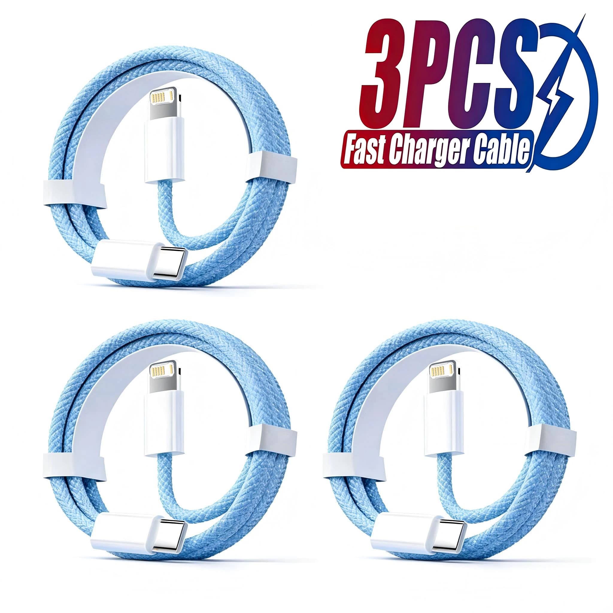 3PCS PD 30W USB Cable For iPhone 14 13 12 11 Pro Max 7 8 14 Plus XS XR Fast Charging USB C Cable Charger Date Wire Accessories