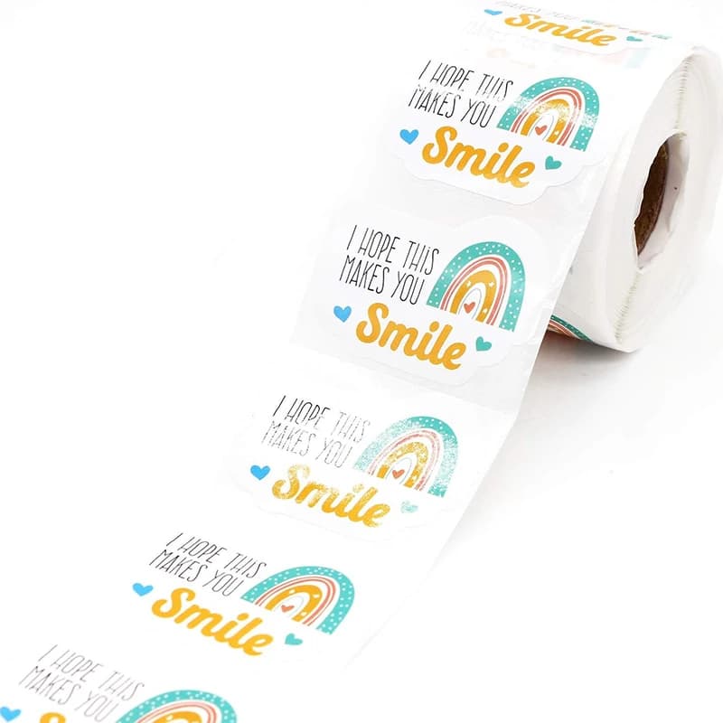 250 pieces 1,4 * 1.8 inch rainbow thanks to purchase decorative stickers for hand made adhesive orders, small business stickers, sealing stickers envelopes, stickers thanks to purchase, adhesive labels for gift decorations