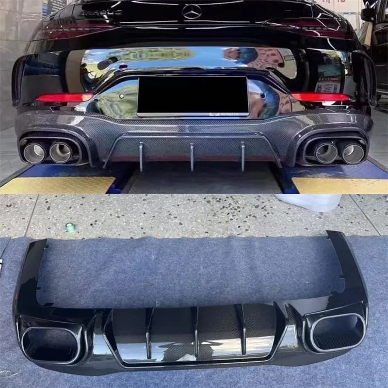 For Benz GT50 GT53 GT63 19+ Real Carbon Fiber Bumper Rear Lip Diffuser Splitter Spoiler Rear Accessories Body Kit