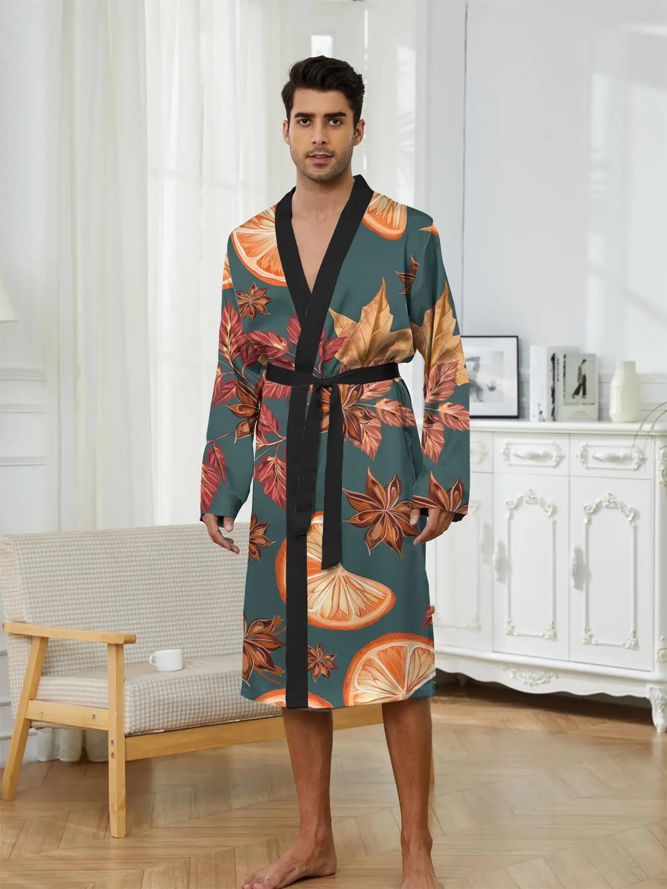 1pcs Men's Robes 2026 Spring/Summer Breathable Bathrobe man Robes Robe man Graphic Men's bathrobe Sleepwear 3D Printed