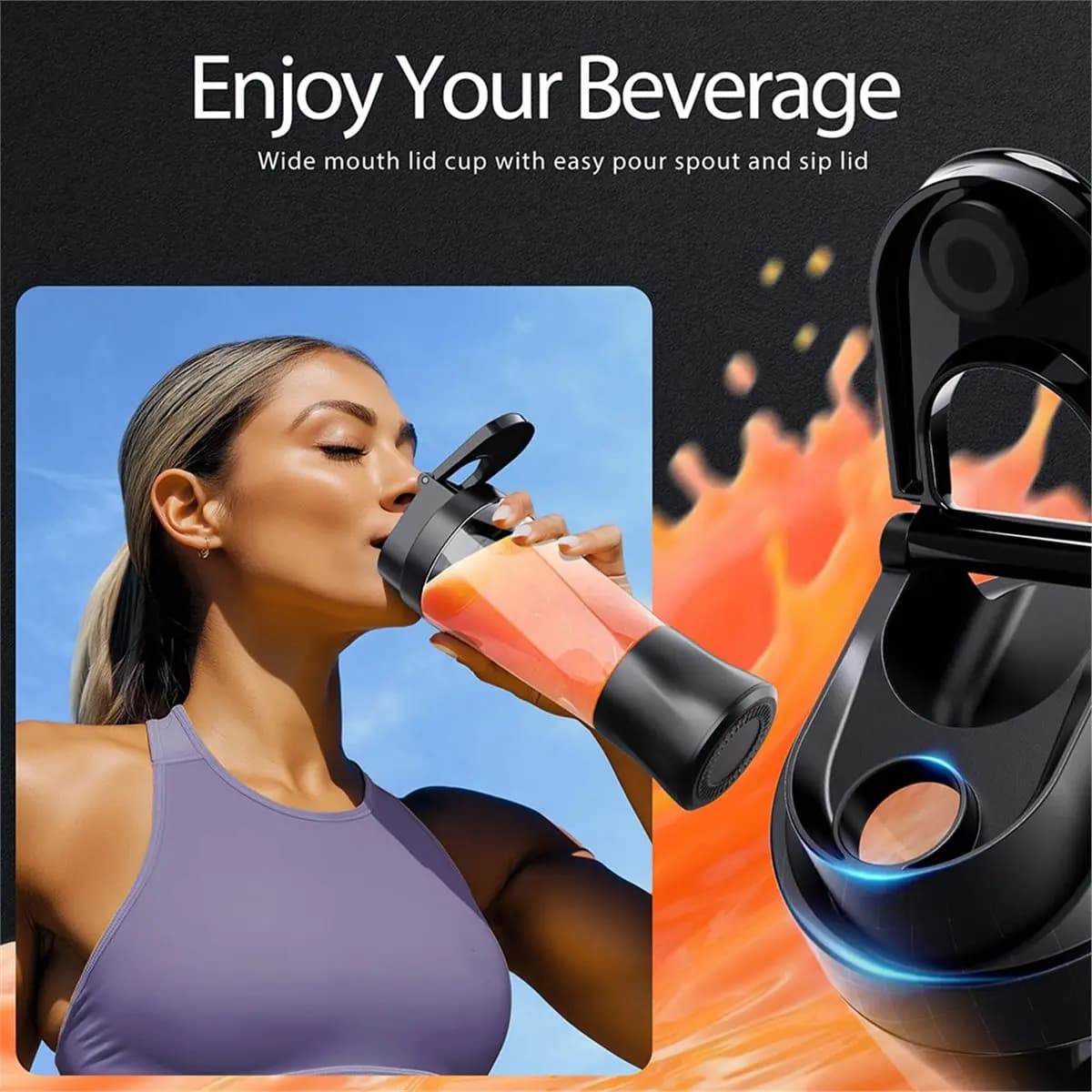 Portable Electric Blender Juicer - USB Rechargeable, Eco-Friendly Mini Smoothie Maker for Travel
